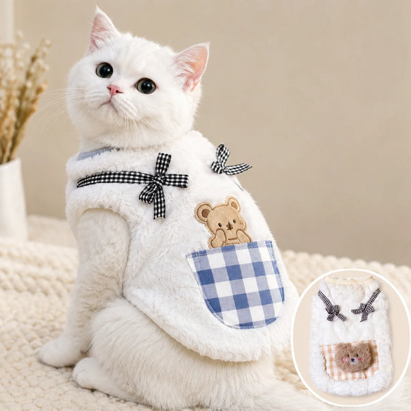 Plaid Fleece Cat Vest