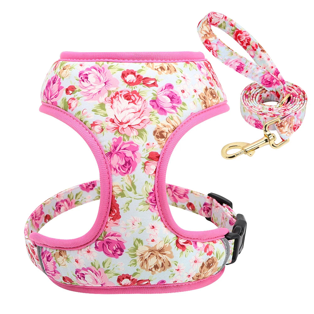 Floral Padded Dog Harness