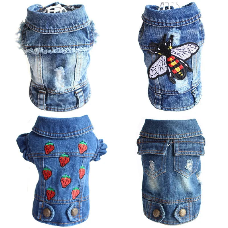 Denim Cat Vest Jacket