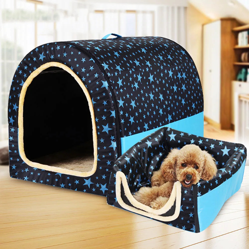 Star Print Foldable Pet Bed