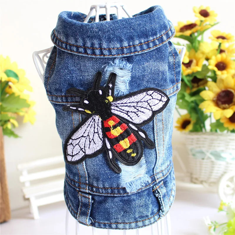 Denim Cat Vest Jacket
