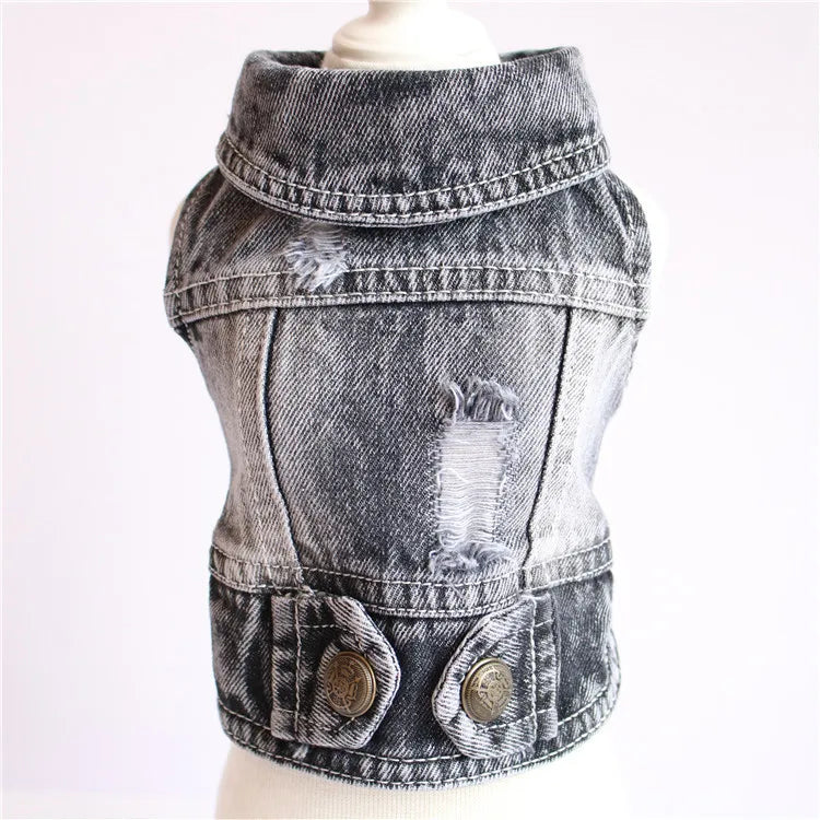 Denim Cat Vest Jacket