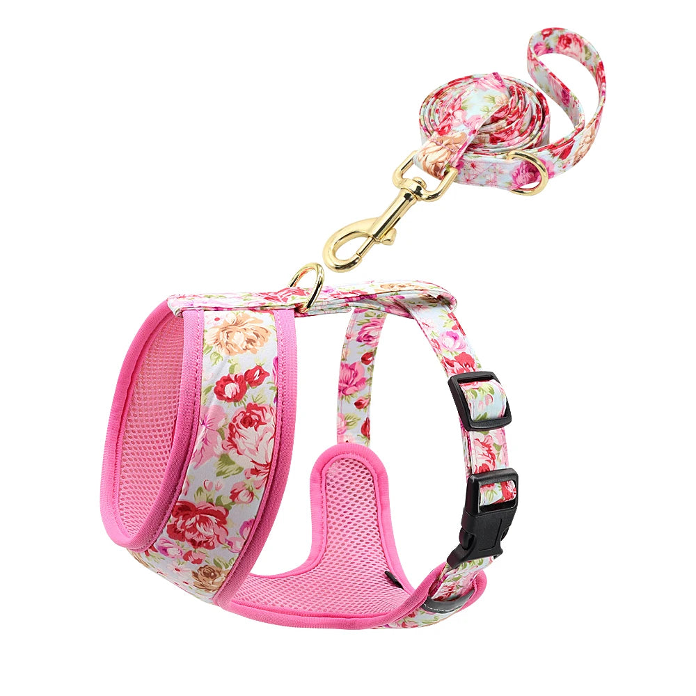 Floral Padded Dog Harness