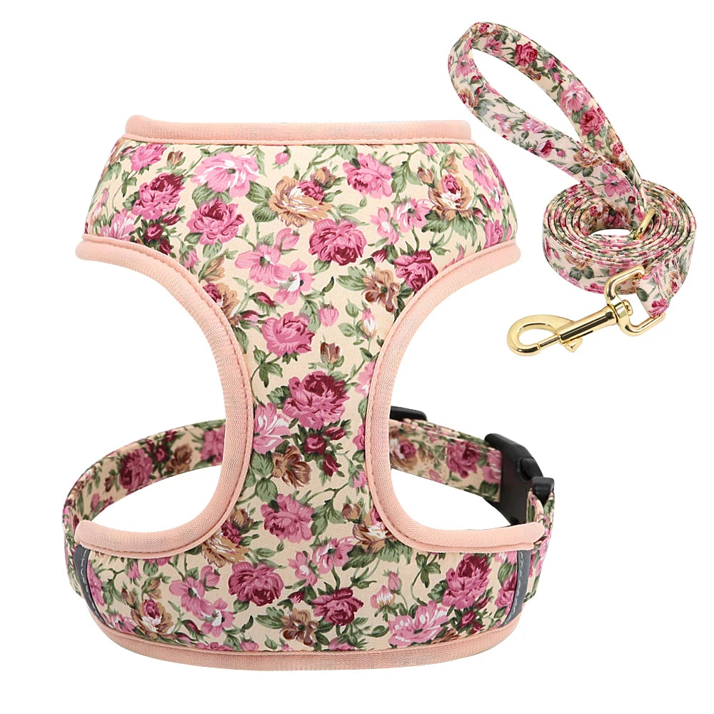 Floral Padded Dog Harness