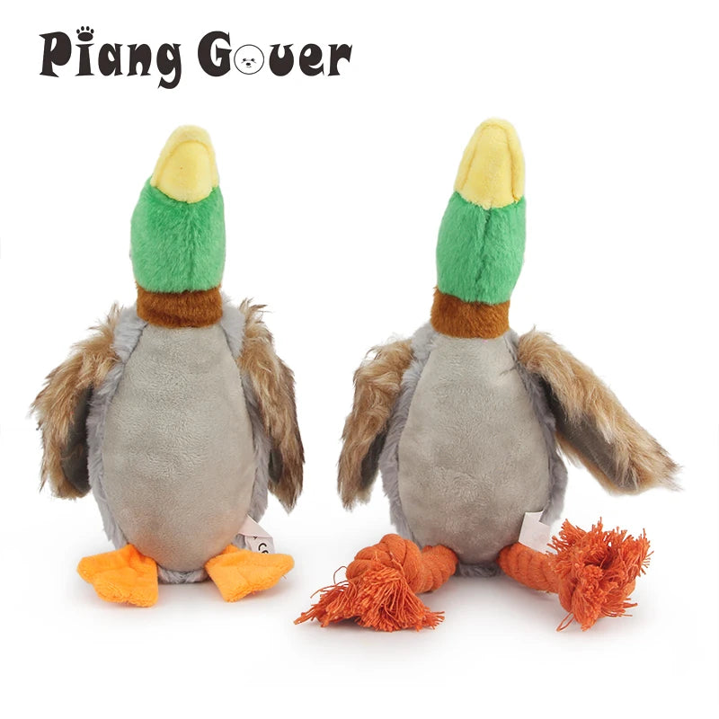 Plush Duck Rope Squeaker