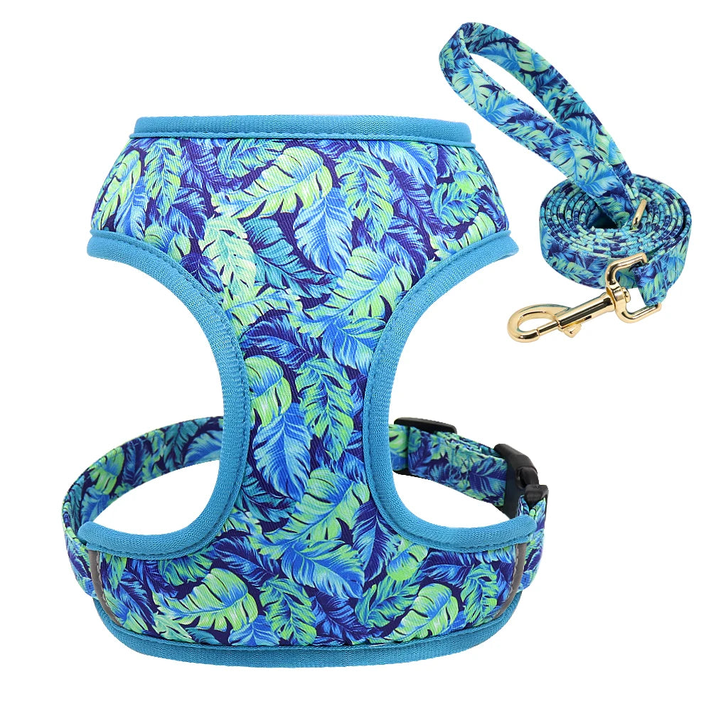 Floral Padded Dog Harness
