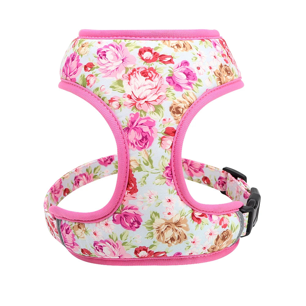 Floral Padded Dog Harness
