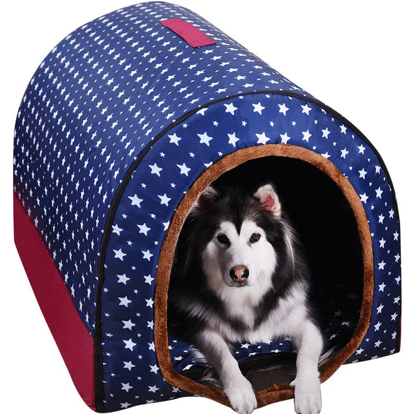 Star Print Foldable Pet Bed