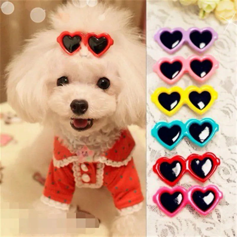 Heart Sunglasses Pet Hair Clip