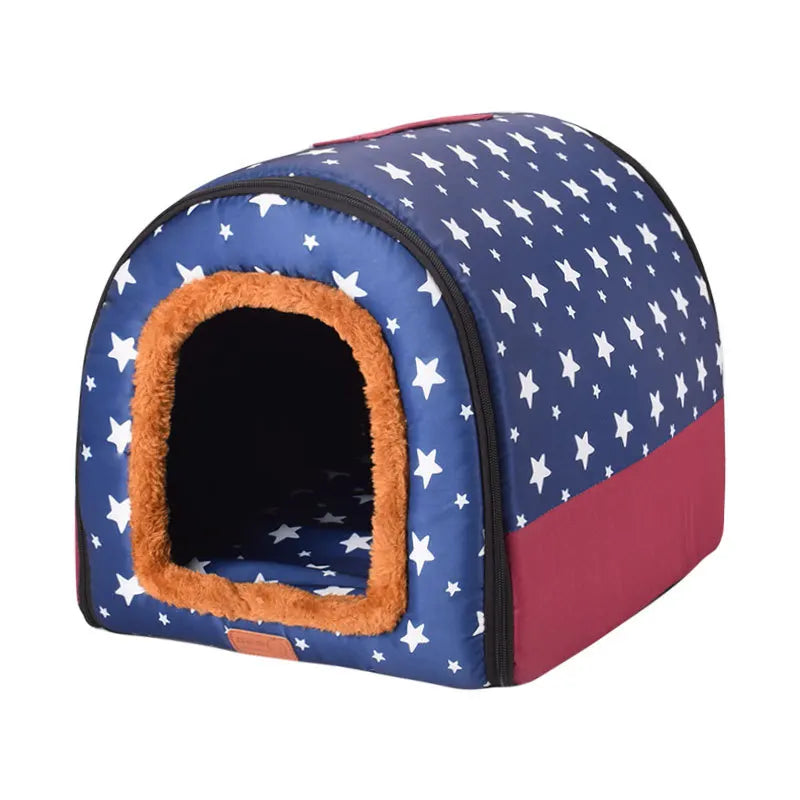 Star Print Foldable Pet Bed