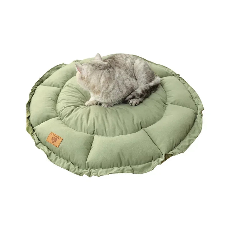 Round Cotton Pet Basket Bed