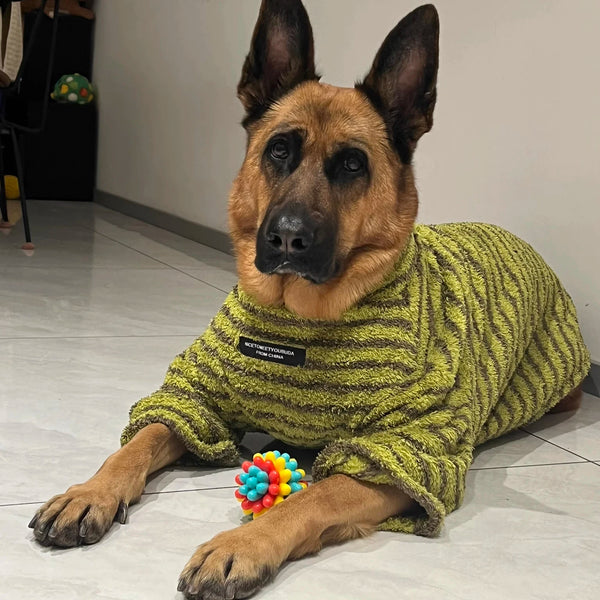 Striped Fleece Dog Turtleneck