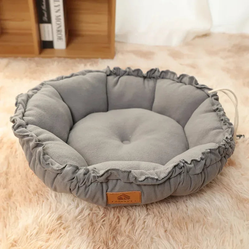 Round Cotton Pet Basket Bed
