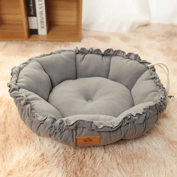 Round Cotton Pet Basket Bed
