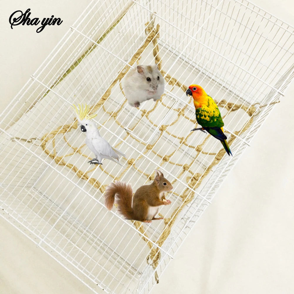 Linen Parrot Climbing Net