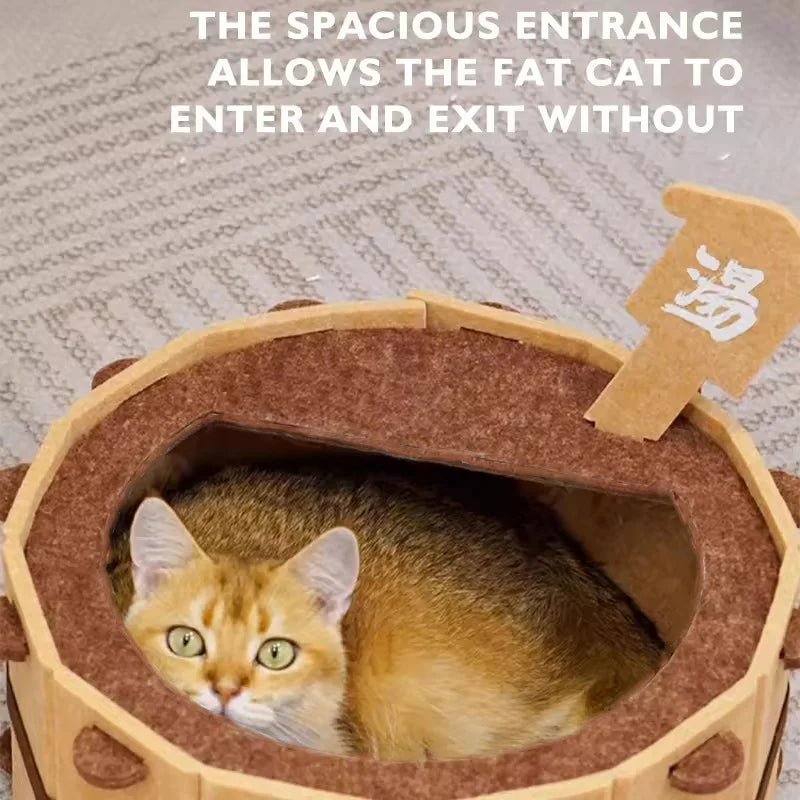 Semi Enclosed Felt Cat Nest