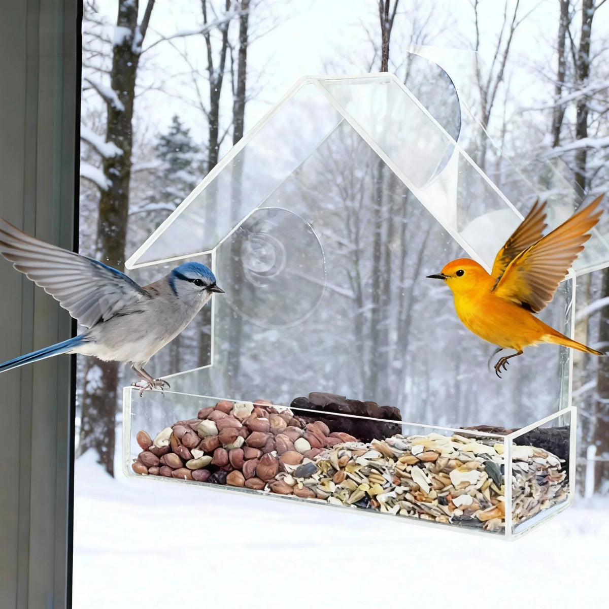 Clear Suction Window Bird Feeder