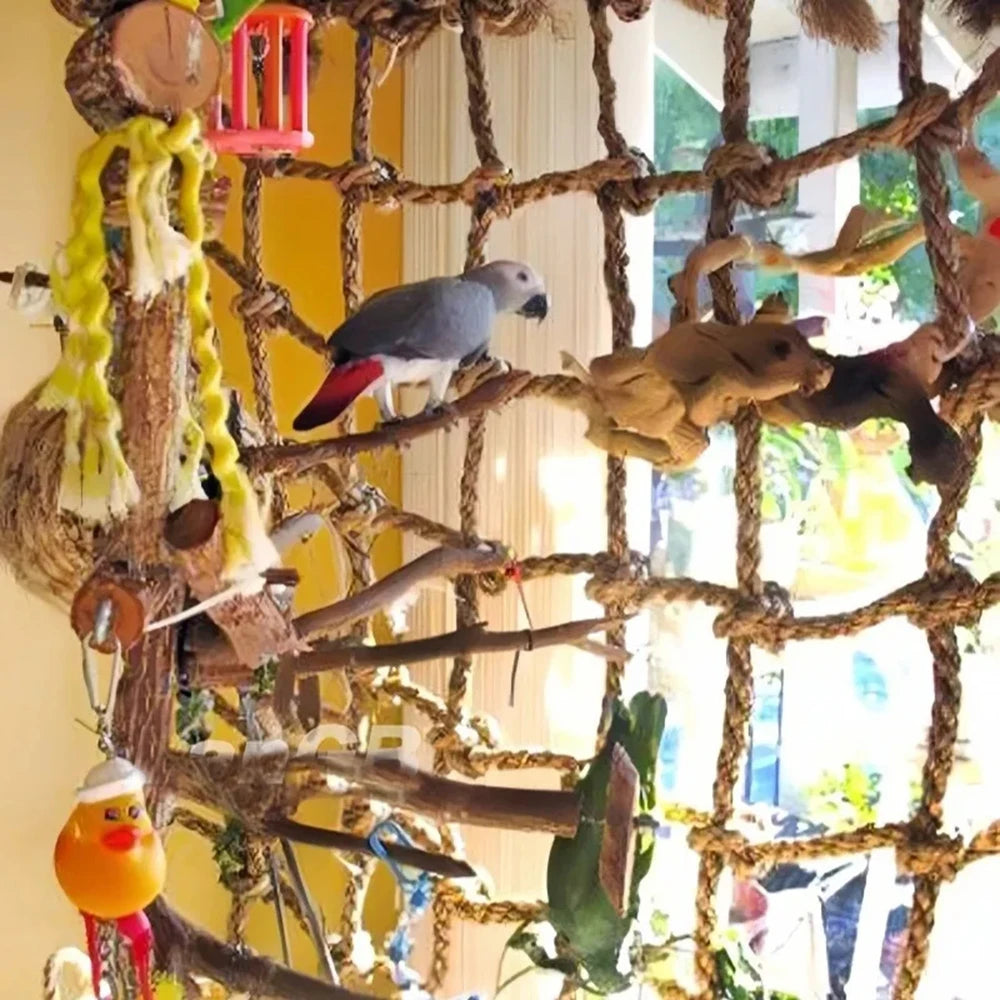 Linen Parrot Climbing Net