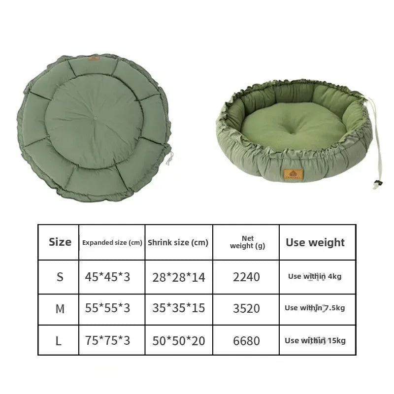 Round Cotton Pet Basket Bed
