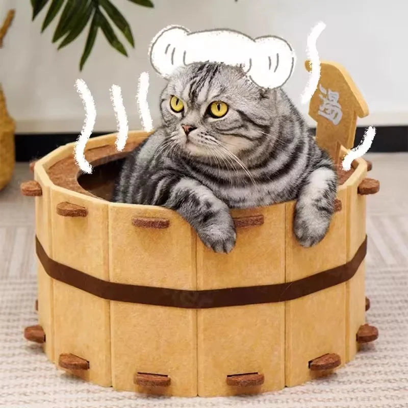 Semi Enclosed Felt Cat Nest