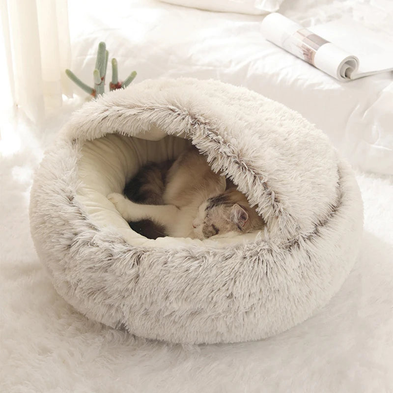 Covered Plush Cave Bed