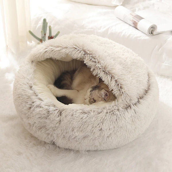 Covered Plush Cave Bed