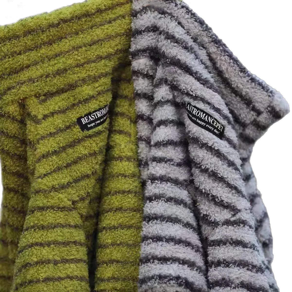 Striped Fleece Dog Turtleneck