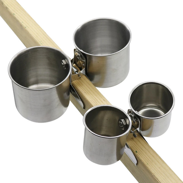 Stainless Clip Bird Feeding Cup