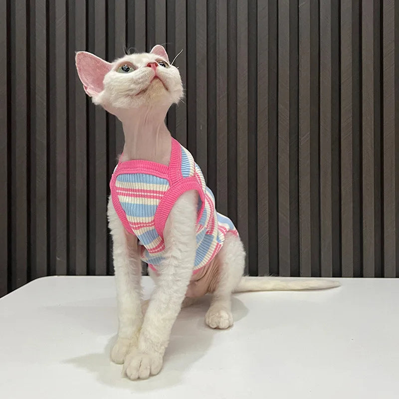 Striped Breathable Cat Vest