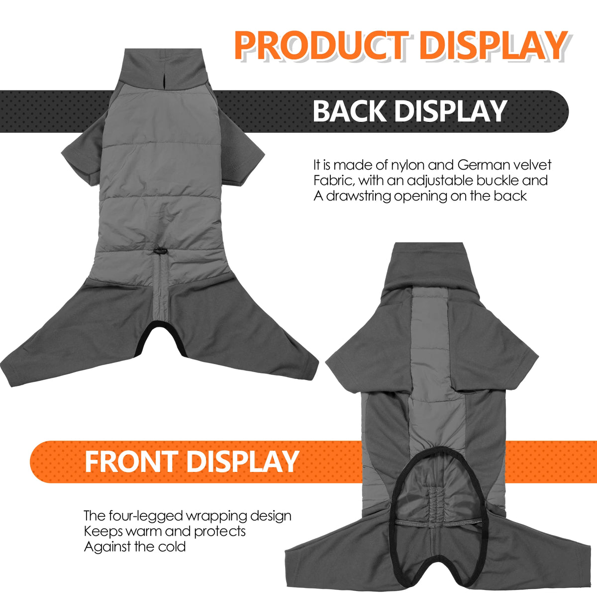 Fullbody Windproof Dog Snowsuit
