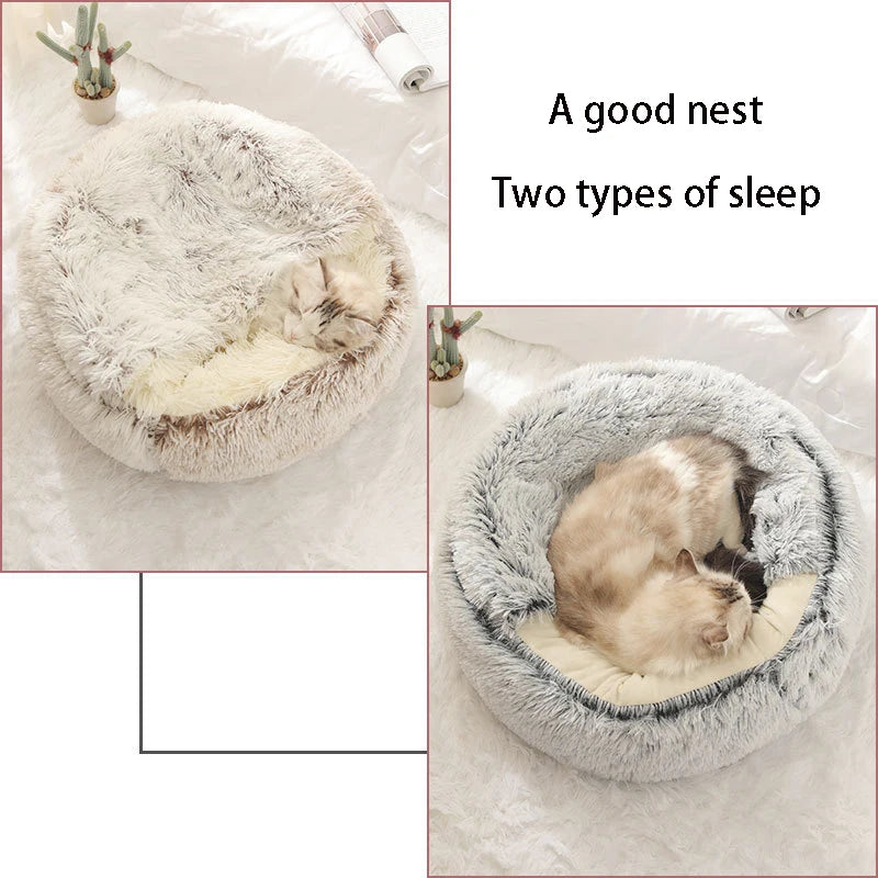 Covered Plush Cave Bed