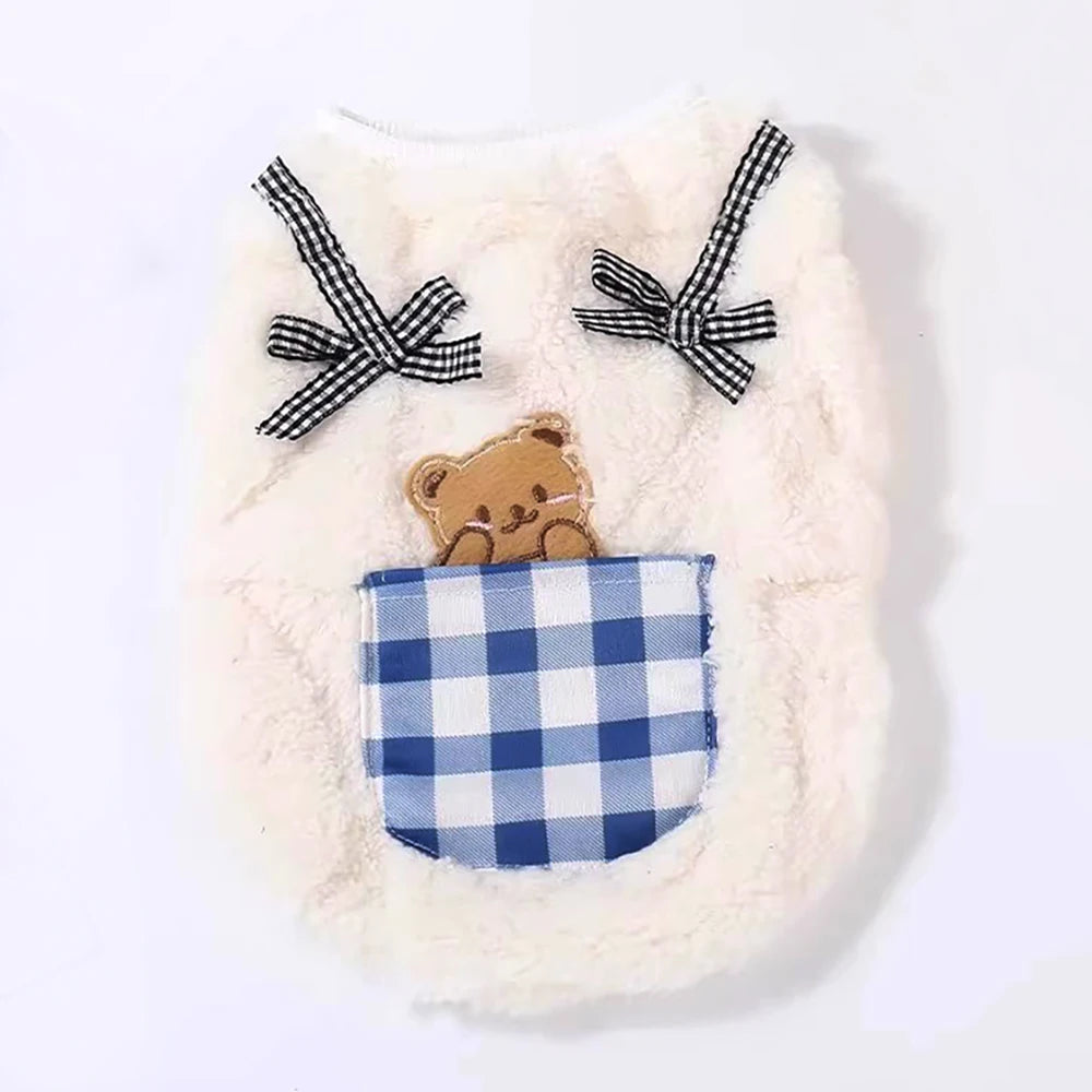 Plaid Fleece Cat Vest