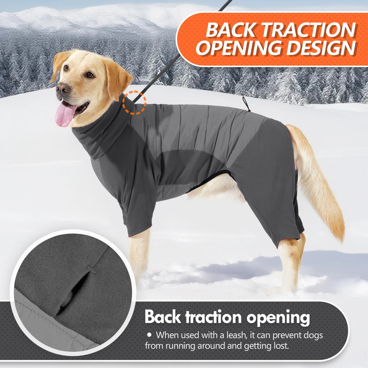 Fullbody Windproof Dog Snowsuit