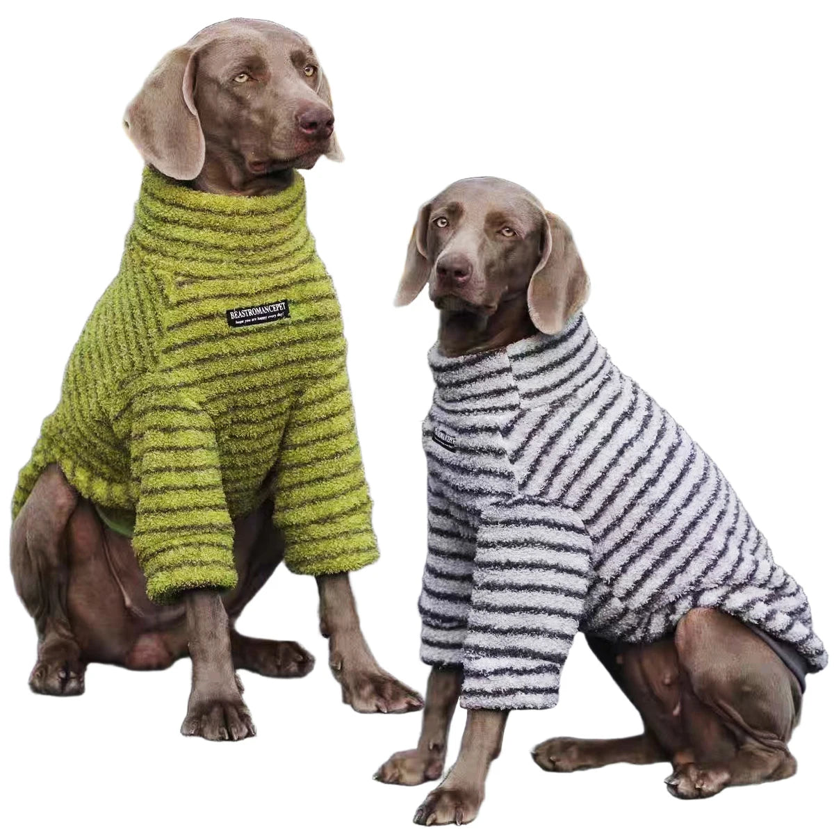 Striped Fleece Dog Turtleneck