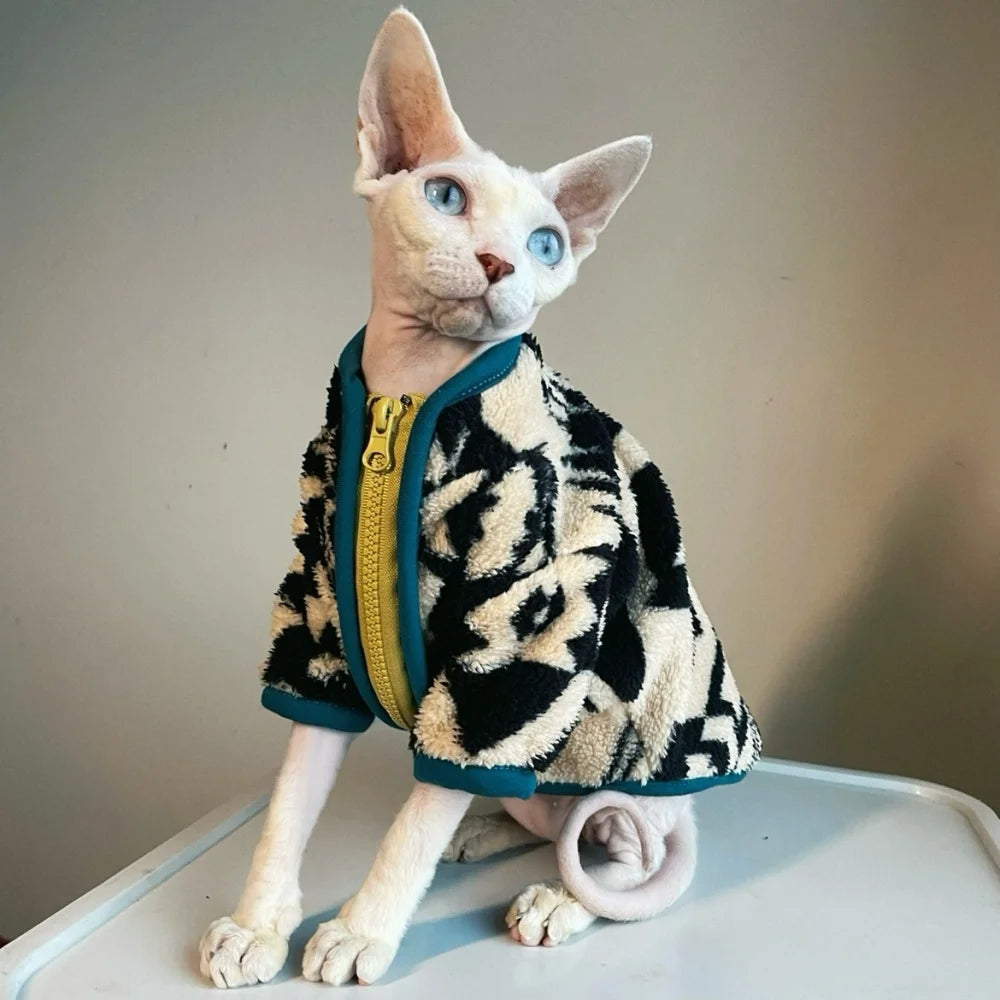 Velvet Zip Cat Sweater