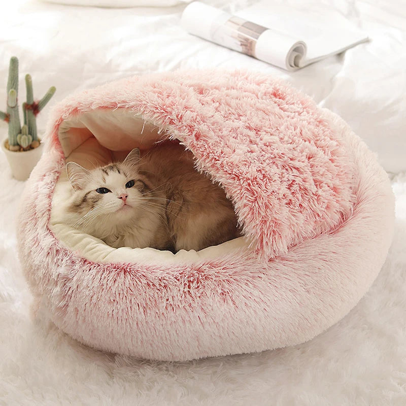 Covered Plush Cave Bed