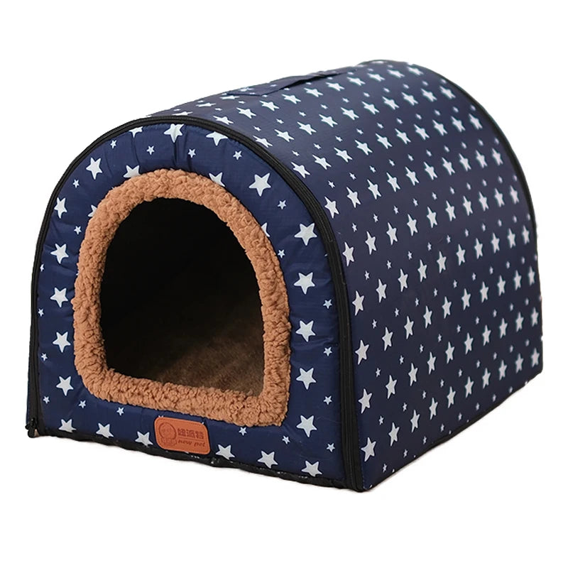 Star Print Foldable Pet Bed