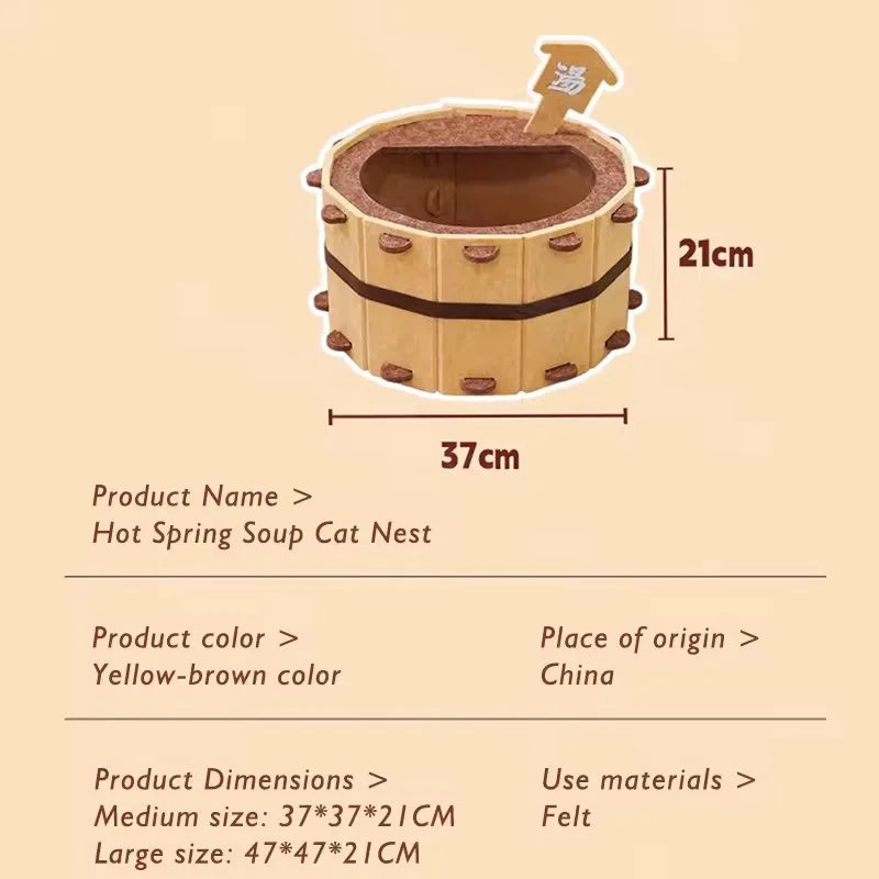 Semi Enclosed Felt Cat Nest