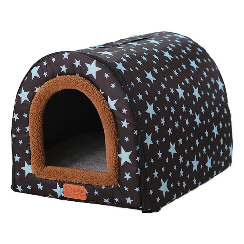 Star Print Foldable Pet Bed
